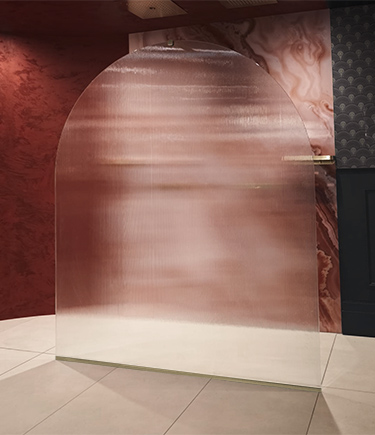 Curved Edge Reeded Walk Through Shower Screen (70HW)