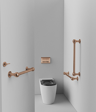 Ball Jointed Rose Gold Ambulant Toilet Cubicle Pack (723CRG)