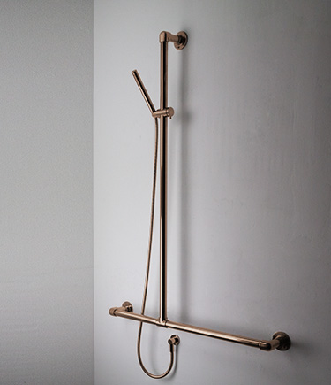 Rose Gold Classic Jointed T Support Shower Column Grab Bar (170RG)