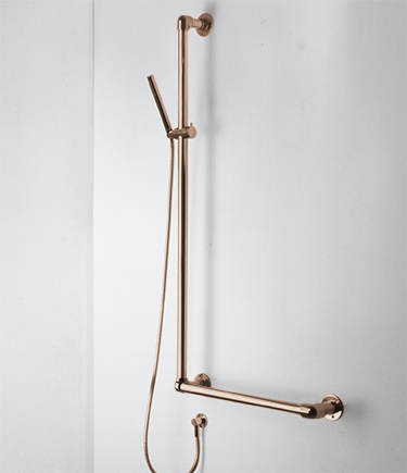 Rose Gold Classic Jointed Support Shower Column Grab Bar (165AR)