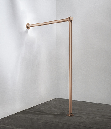 Rose Gold Fixed Ball Jointed Toilet Support Rail (167RG)