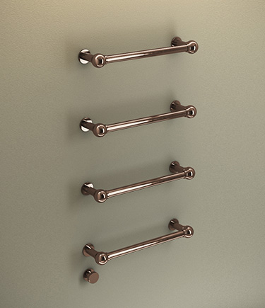 Rose Gold Ball Joint Floating Towel Bars (165RG)