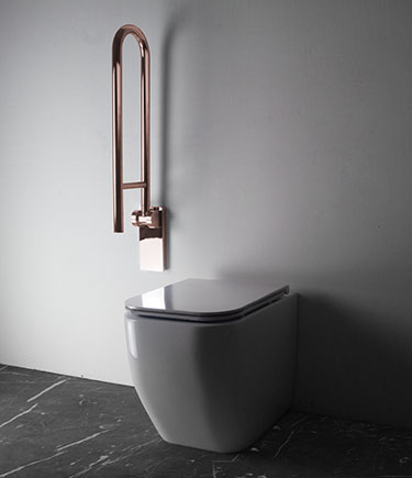 Hinged Rose Gold Toilet Grab Bar (150GRG)