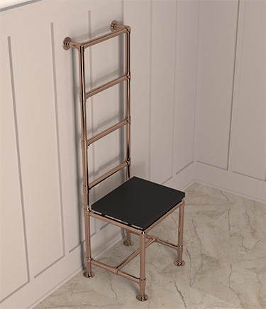 Rose Gold Hot Chair Classic Jointed Heated Towel Radiator Stability Seat (HC2RG)