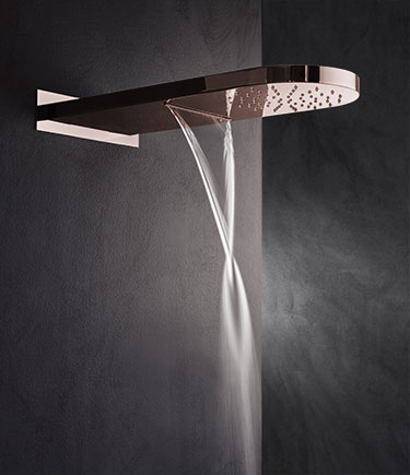 Pure Rose Gold Rain & Waterfall Shower Head (75CRG)