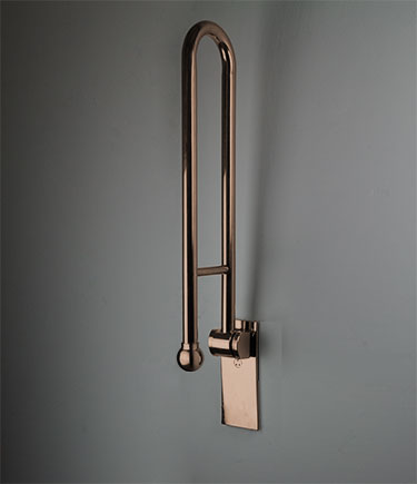 Rose Gold Removable Hinged Grab Bar With Ball Stopper (155RG)