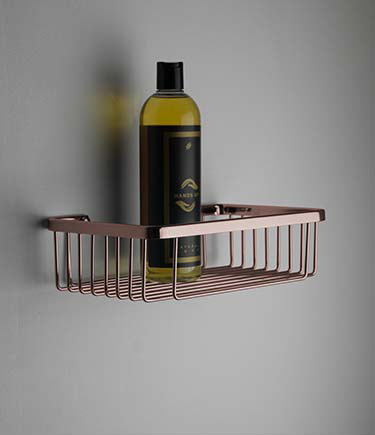 Spa Rose Gold Rectangular Shower Basket (162MRG)