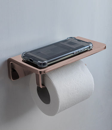 Spa Rose Gold Toilet Roll & Phone Holder (162CRG)