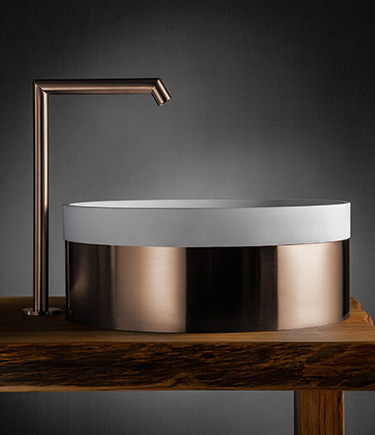 Rose Gold Band Mineral Marble Basin (BA1RG)