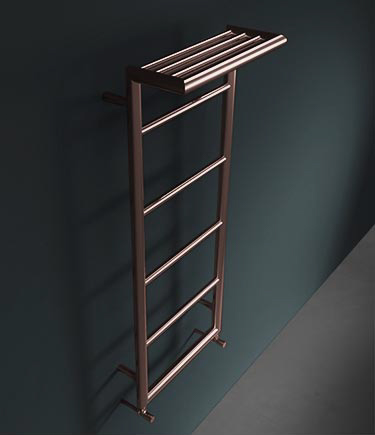 Rose Gold Shelf Wall Mounted Towel Radiator (58CRG)