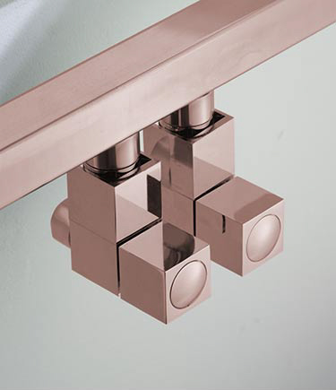 Rose Gold Cubic Angled Valves (V6ARG)