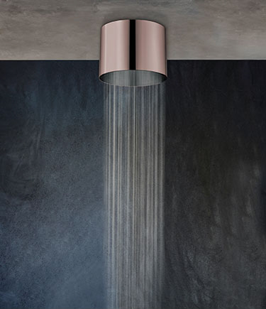 Cylinder Rose Gold Ceiling Mounted Shower Head (75BRG)