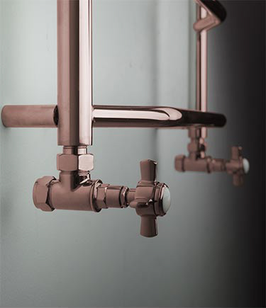 Rose Gold Crosshead Angled Valves (V2ARG)