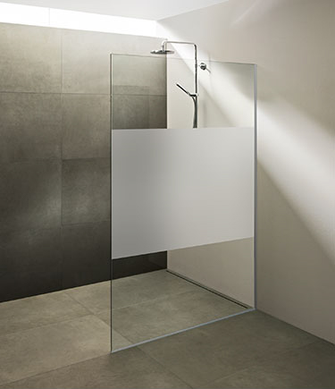 Frosted Sail Shower Screen in 10mm Glass (70C)