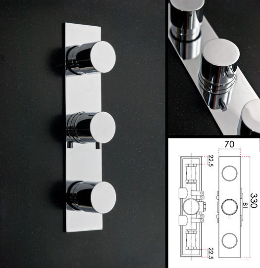 Slim Thermostatic 2 Way Shower Valve (81P)