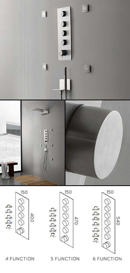 Slimm 4, 5 & 6 Way Thermostatic Shower Valve (51NN)