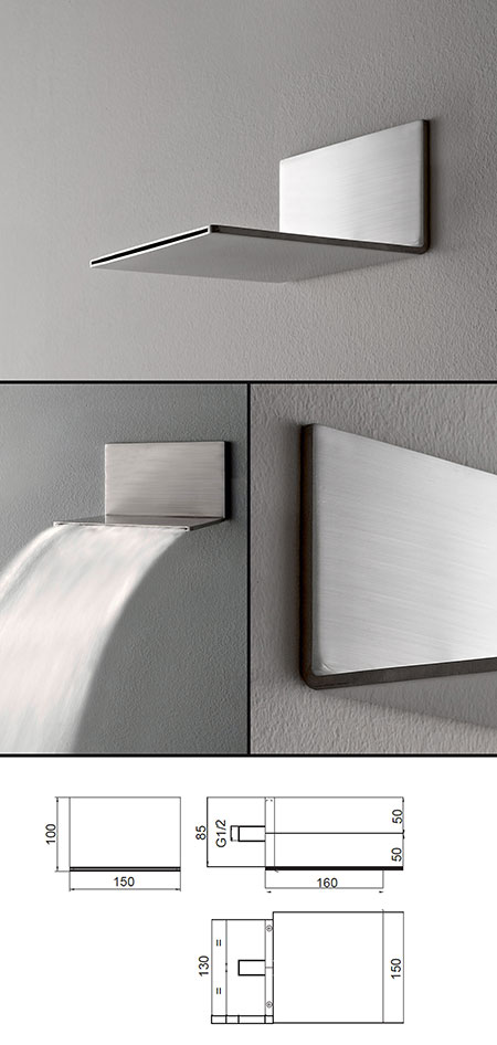 ceiling mounted waterfall shower head