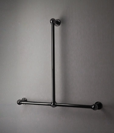 Ball Jointed Black Chrome T-Shaped Grab Bar (153TBC)