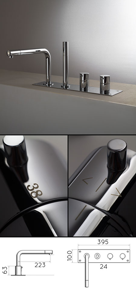 Thermostatic Bath Tap with Pull Out Shower (50A)