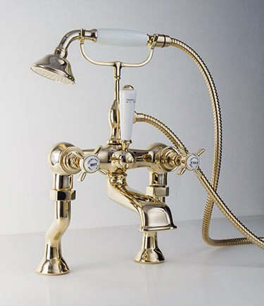 Gold Bath Filler with Shower Attachment (43HH)