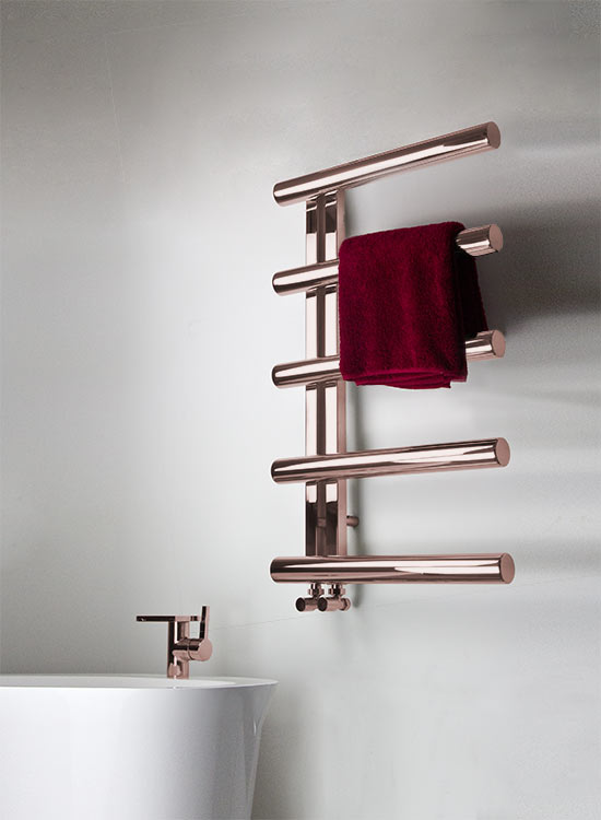 Rose Gold Wall Mounted Towel Warmer Tubular