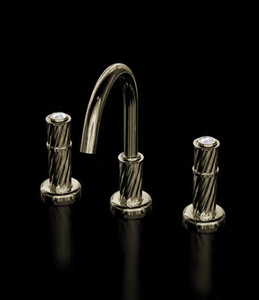 Twist Brass 3-Piece Deck Basin Tap (47BE)