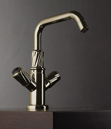 Twist Brass Two-Handle Basin Mixer (47BD)