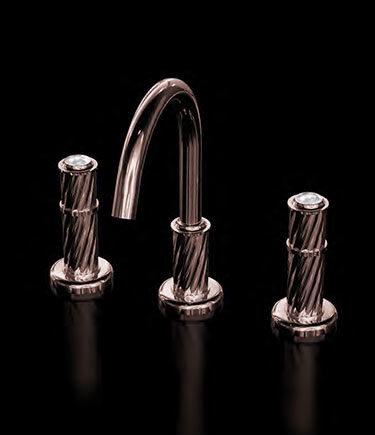 Twist Rose Gold 3-Piece Deck Basin Tap (47RGE)