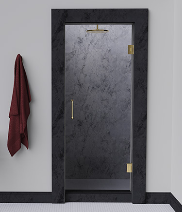 Unlacquered Brass Frameless Shower Door (72UA)