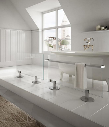 Visage Clear Glass Floor Radiator (107H)