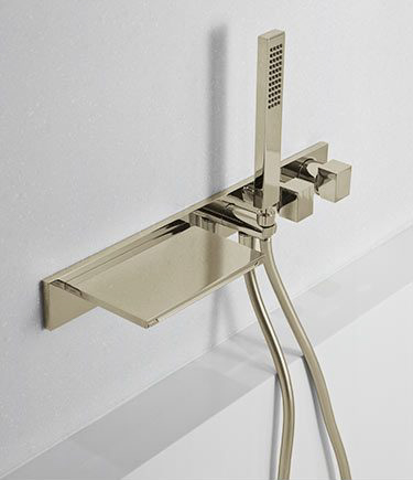 Waterblade Wall Mounted Nickel Bath Filler & Shower (38RR)