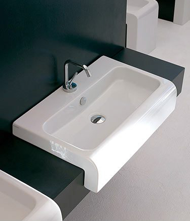 Nouveau White Elle Wash Basin (15D)