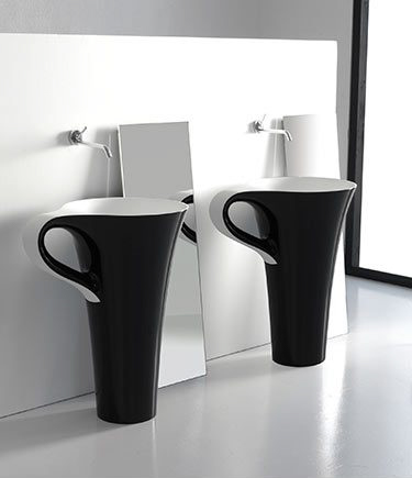 Lulu Black Tea Cup Freestanding Sink (13C)