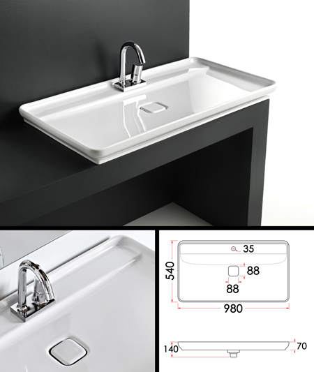 Large Counter Top Basin Work Top Sinks Super Flat