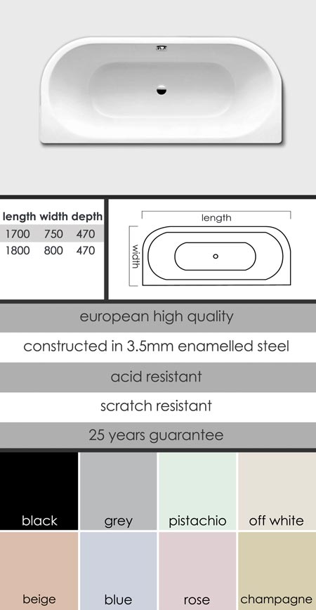 Ark Curved Back To Wall Bath (27B)