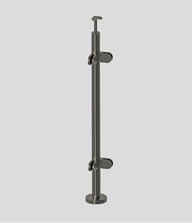 Black Chrome Glass Balustrade Corner Post (2CBC)
