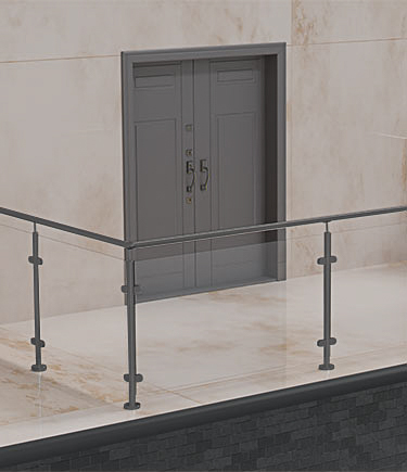 Black Chrome Glass Balustrade