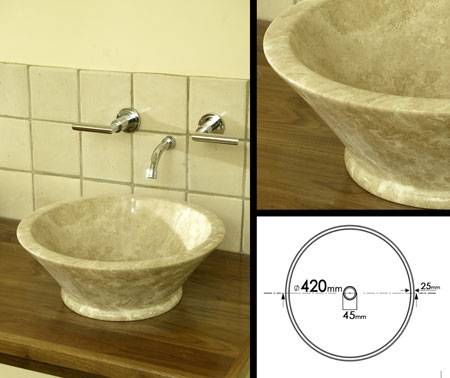 Travertine Marble Sink (66H)