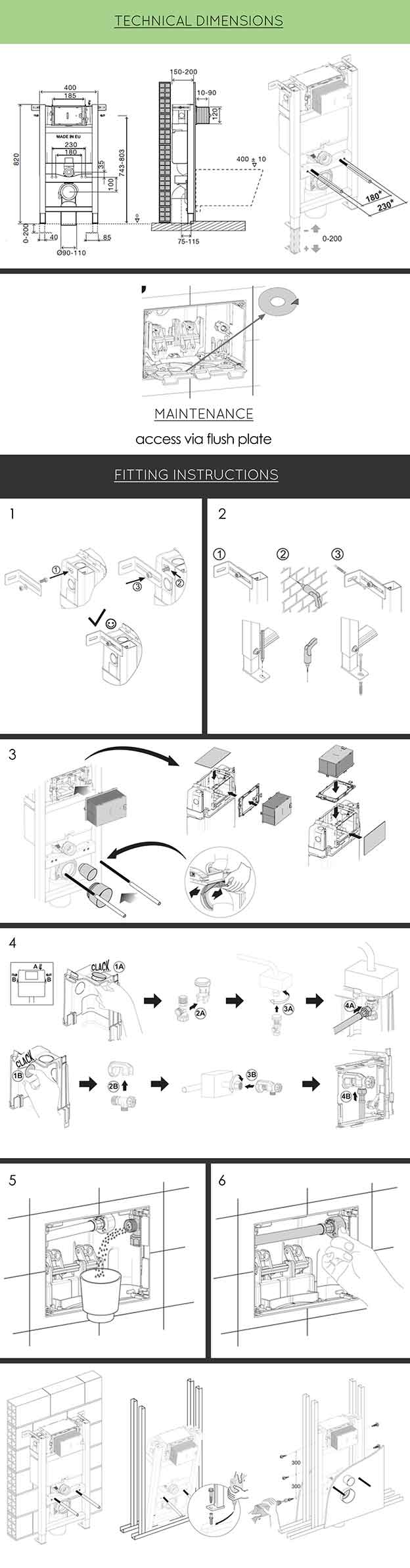 Technical Info Low Cisterns Hanging Frames (52B)