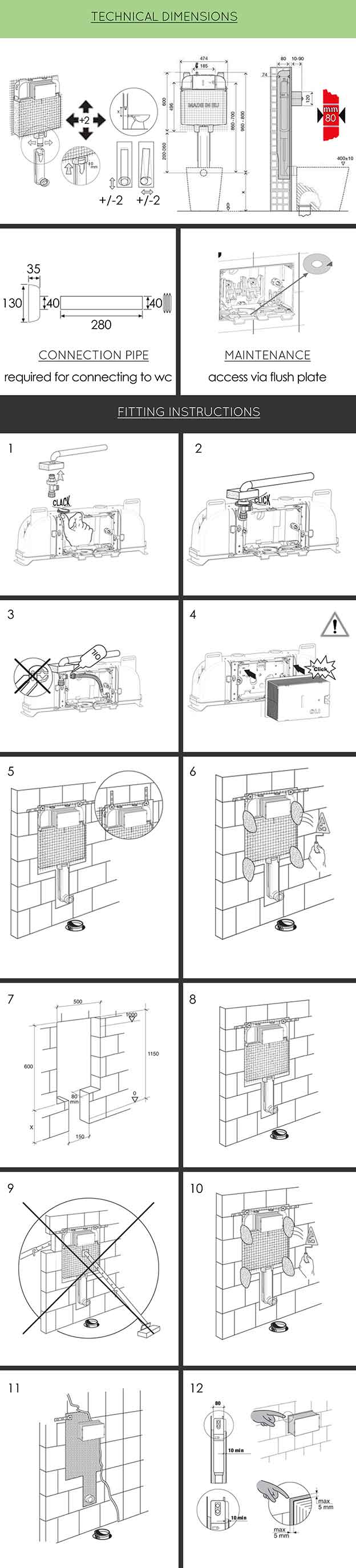 Technical Info for Super Slim Cistern (52E)