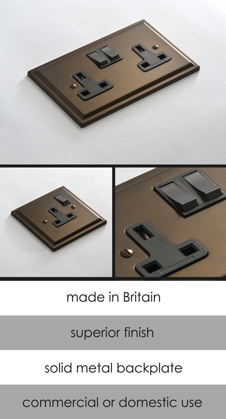 Classical Bronze Electrical Plug Socket (124MM)