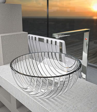 Contour Crystal Cut Glass Basin (65L)