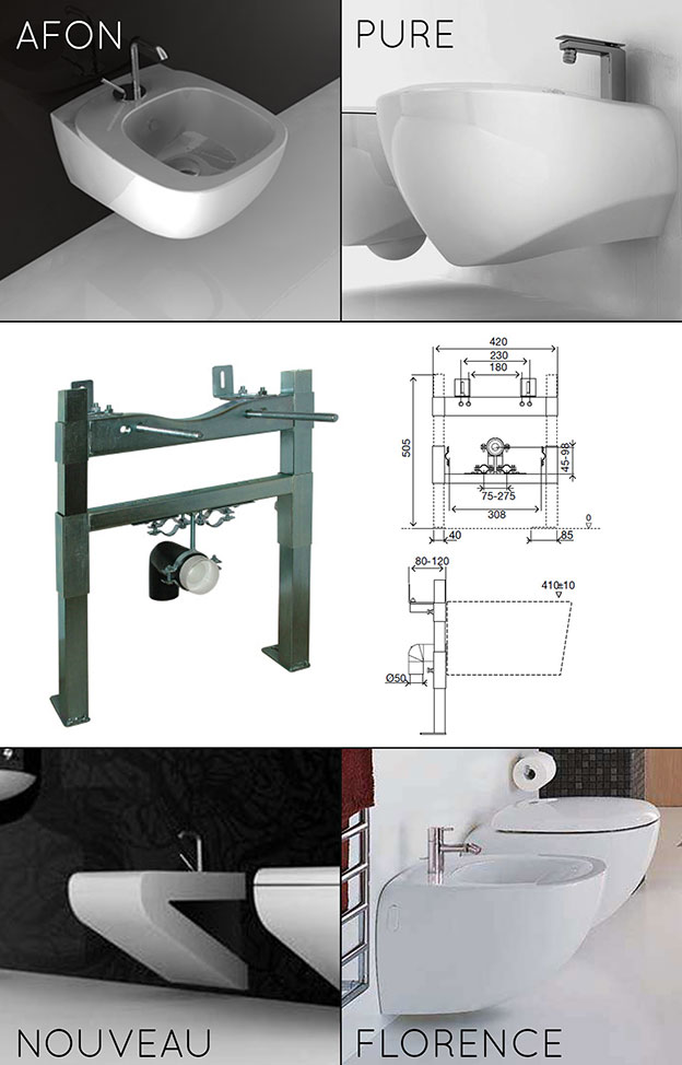 Low Bidet Hanging Frame (53L)