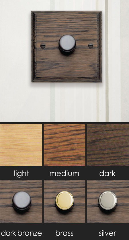 Oak Electrical Dimmer Light Switch (118D)