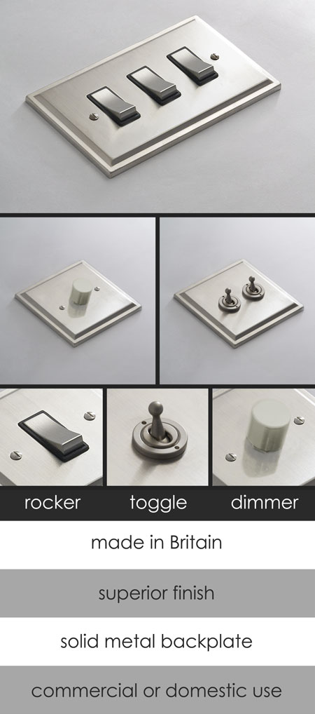 Satin Nickel Electrical Light Switch (124L)