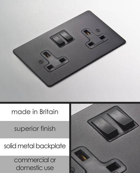 Black Double Plug Socket (117B)