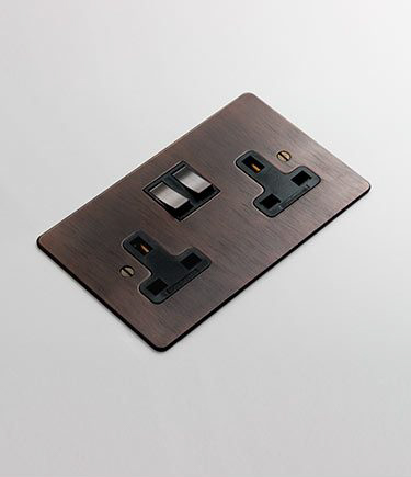 Dark Bronze Electrical Plug Socket (126B)
