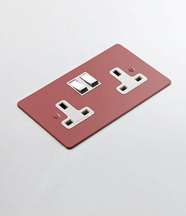 Red Electrical Plug Socket (122R)