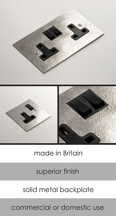 Silver on sale plug sockets