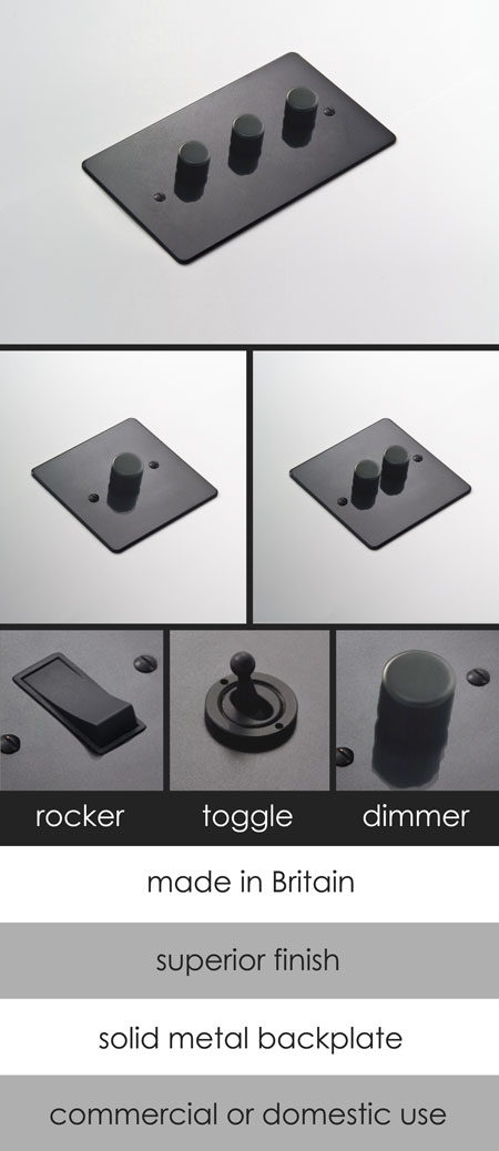 Black Dimmer Light Switch (117D)